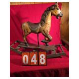 carved wood rocking horse ride on