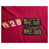 1963 California matched license plate set