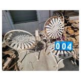 heavy metal chairs lot of 3 white