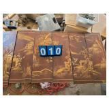 5 panel asian painting