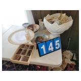 milk glass and china lot