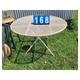 folding metal patio table very heavy duty