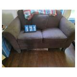 brown loveseat