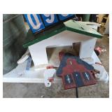 birdfeeder and wood yard decor