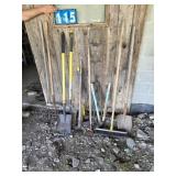 yard tool shovel rakes hoes