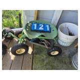 green garden seat cart 2