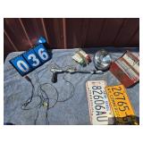 license plates spot light and boat light lot