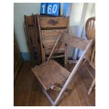 antique wood folding chairs from a church