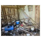 contents of storage area infront of barn