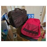 leather bag and red bag