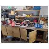 contents of workbench along the back wall