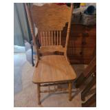 6 oak pressback chairs