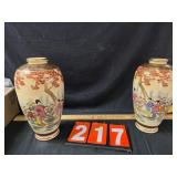 japanese Satsuma style ceramic vases