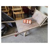 antique wood wheelbarrow