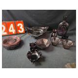 Hazel Atlas moroccn amethyst and murano candy dish