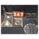 mid century bent glass serving plates