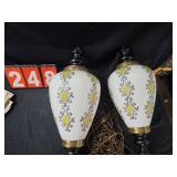 Hollywood regency teardrop swag lamps