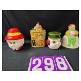 cookie jar lot snowman elf woman
