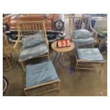 wicker and blue brand new patio set