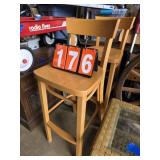 pair wood bar stools ikea