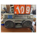 80s stereo boombox tape player