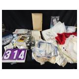 fabric vintage needlepoint and other supplies