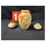 Nemadji pottery lot of 3