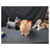 concrete rabbit resin dogs yard decor