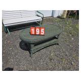 green wicker coffee table