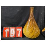murano style art glass tear drop brown tiger swirl