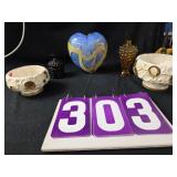 art glass vase and other glass decor