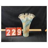 Murano Glass handkerchief vase marked