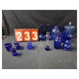 signed Blenko? vase cobalt blue lot