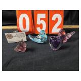 art glass bird dog and paperweight