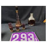 decanter and glass set bohemian amethyst