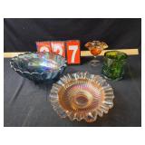 large carnival  egg shape bowl and others