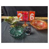 carnival glass candy dishes owl bowl