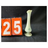 fenton hand painted bud vase blue satin