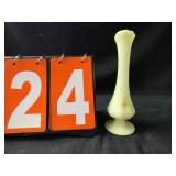 Fenton hand painted uranium glass signed vase