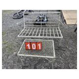 metal patio love seat and table