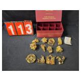 Danbury mint golden christmas ornaments box of 12