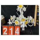 toleware floral chandelier yellow daisy