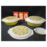 Pyrex verde casserole lot