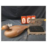 boot scraper wood duck decoy