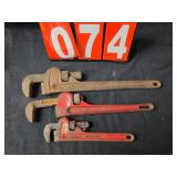 pipe wrench lot 3 rigid   18 14 10