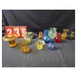 mid century art glass crackle glass lot