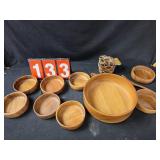 wood bowl lot