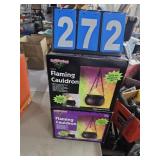 Flaming Caulderon Halloween decor lot of 2