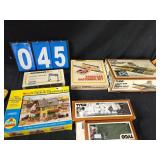 HO Scale train buildings crossing more
