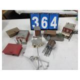 HO scale houses watertower built lot